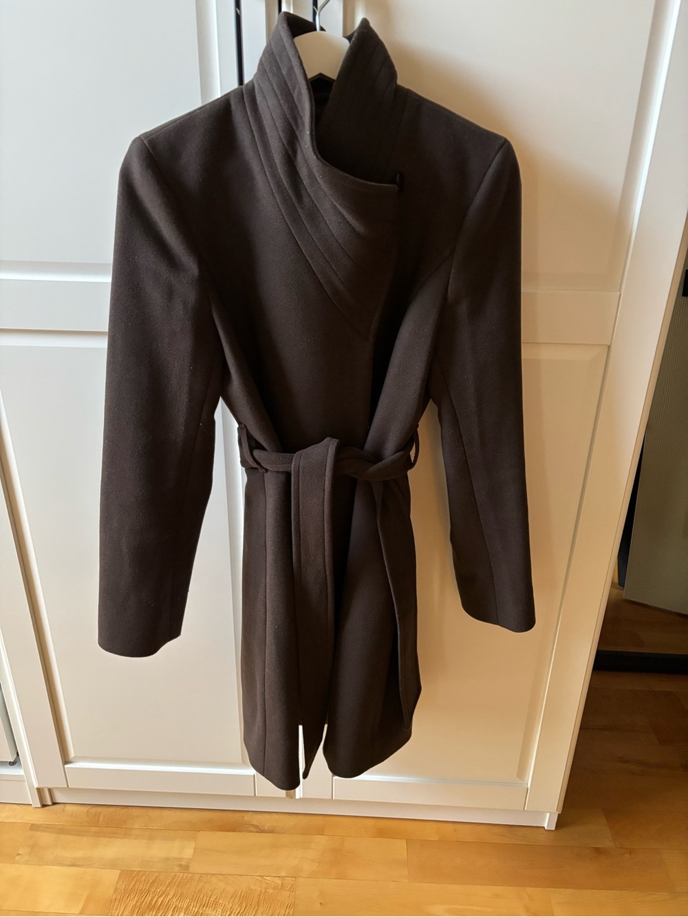 Babaton Chocolate Brown Wrap Coat with Belt